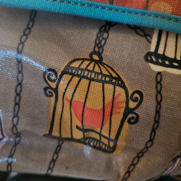 Fossil Tote Shoulder Bag Large Canvas Key Per Bird Cage - Picture 11 of 15
